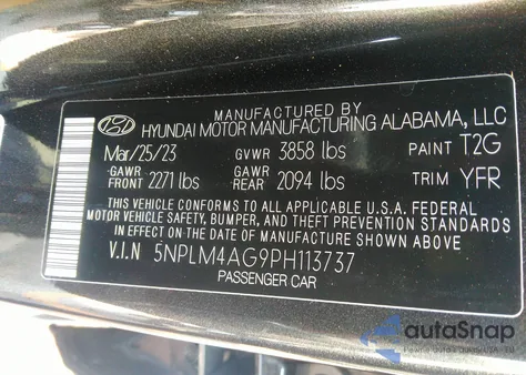 2023 Hyundai Elantra Sel z USA, uszkodzony, nr VIN 5NPLM4AG9PH113737